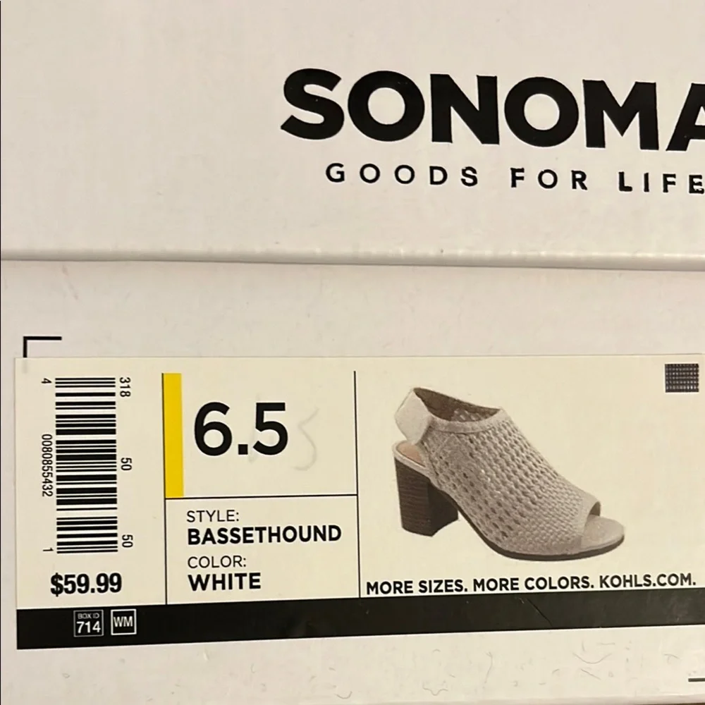Sonoma White Peep-Toe Sandals - Picture 13 of 13